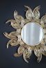 37" Sunburst Metal Decorative Mirror with Gold Finish