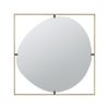 32" Poppy Design Mirror with Gold Metal Frame and 4 Metal Clamp Holders for Stabilization
