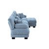 Luxury Modular Sectional Chenille Sofa Couch with Convertible Ottoman, Oversized L Shaped Cloud Couch and Matching Pillows