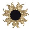 37" Sunburst Metal Decorative Mirror with Gold Finish