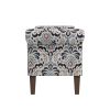 Conrad Storage Ottoman with Floral Bonsai Fabric Pattern, Lifttop, Rolled Arms, and Handcrafted Pewter Nailhead Trim
