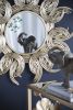 37" Sunburst Metal Decorative Mirror with Gold Finish