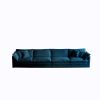 146.5” Modular Sectional Sofa with 4 Spacious Seating Areas, Padded Cushions and Made of Blue Chenille Upholstered Fabric