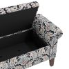 Conrad Storage Ottoman with Floral Bonsai Fabric Pattern, Lifttop, Rolled Arms, and Handcrafted Pewter Nailhead Trim