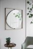 32" Poppy Design Mirror with Gold Metal Frame and 4 Metal Clamp Holders for Stabilization