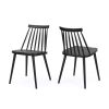 Set of 2, Black Farmhouse Spindle Back Dining Chairs