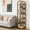 70.8” High Arched Bookshelf Display Rack with 6 Tiers and Open Storage Shelves