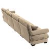 166” Oversized Couch, 4 Seater Modular Sectional Velvet Sofa with Matching Pillows