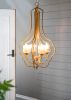 4 Light Metal Chandelier Hanging Light Fixture with Adjustable Chain and Valerio Nested Design