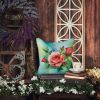 14” Oklahoma Roses Throw Pillow with Watercolor Artwork, Indoor/Outdorr Usage and Machine Washable