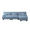 Luxury Modular Sectional Chenille Sofa Couch with Convertible Ottoman, Oversized L Shaped Cloud Couch and Matching Pillows