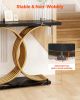 VEVOR 39” Black & Gold Console Table with Intertwined Geometric Metal Base and Rectangle Tabletop