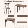 3 Piece Dining Set with Drop Leaf Table and 2 Curved Backrest Chairs