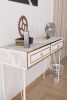 White and Gold Ardeno Console Table with Metal Legs