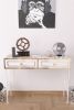 White and Gold Ardeno Console Table with Metal Legs