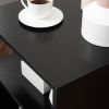 S-Shaped Black Side Table with 3 Tiers and Steel Support Poles