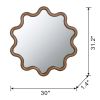 31" x 30" Wooden Accent Mirror with Unique Wavy Frame