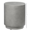 Round Gray End Table with Adjustable Foot Pads for Indoor or Outdoor Usage