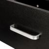 2 Piece Black Night Stand with Top Drawer and Open Bottom Shelf