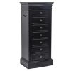 Jewelry Armoire with Mirror, 7 Drawers, 24 Necklace Hooks and 2 Side Swing Doors