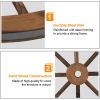 24” 2 Piece Old Western Style Garden Art Wall Decor with Brown Wooden Wagon Wheel Design