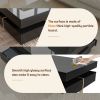 ON-TREND Modern High Gloss Black Coffee Table with 4 Drawers