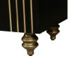 Black Modern Fluted Sideboard Buffet Cabinet with 4 Doors Storage and Adjustable Shelves