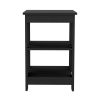 Taylor End Table, Side Table, or Nightstand with 3-Tier Storage Shelves and Protective Foot Pads