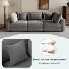 105'' Gray Corduroy 3 Seater Sofa with Removable Back Cushions and 5 Matching Pillows