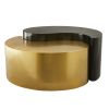 Yin Yang Modern Contemporary Black and Gold Coffee Table