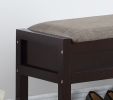 Rouen Espresso Seating Bench with Shoe Storage and Lifttop Storage Compartment