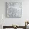 Madison Park Modern Abstract Hand Painted Dimensional Resin Wall Art with Silver Metallic Burst Design