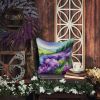 18” New Hampshire Purple Lilac Throw Pillow with Watercolor Artwork, Indoor/Outdorr Usage and Machine Washable