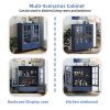 Minimalist Wooden Blue Buffet Sideboard Cabinet with Double Tempered Glass Doors, Adjustable Middle Shelf and Bottom Drawer