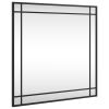 23.6" x 23.6" Black Square Iron Wall Mirror