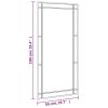 39.4” Black Wall Mirror with Rectangle Iron Frame and Vertical or Horizontal Hanging