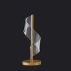 Gold Tubular LED Table Lamp with “S” Wave Swirl Acrylic Shade