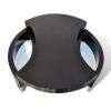 Black Waveform Design Coffee Table with Adjustable Shape Features, High Gloss Finish and Stainless Steel Legs