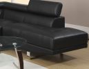 2-Piece Black Sectional L Shaped Sofa Set with Right Facing Chaise & Left Facing Sofa and Adjustable Headrests