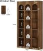 5 Tier Rectangle Bookshelf Display Stand with Arch Shape Detailing and Enclosed Back & Sides