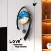 24.8" Multi-Color Modern Acrylic Wall Decor Clock with Unique Pendulum Swing Design, Silent Movement, Matte Textured Surface and Arabic Numbers