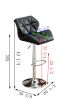 Set of 2, Glascow Black Diamond Tufted Bar Stools with Hydraulic Adjustable Height and 360-Degree Swivel