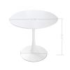 5 Piece White Modern Dining Set, 31.5” Round Dining Table and 4 Upholstered Boucle Chairs