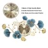 32.7" Creative Luxury Hanging Wall Clock with Artistic 3D Metal Ginkgo Leaves Design and Silent Hand Movement
