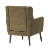 Chenille Upholstered Modern Accent Chair with Matching Waist Pillow and Wood Legs with Foot Pads