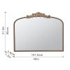 40" x 31" Classic Design Gold Arch Mirror with Baroque Inspired Frame and Vintage Detailing