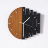 11.8" Rustic Abstract Wood Wall Clock with Multi Hanging Options and Adjustable Splicing Shape Design