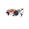 29.1" Modern Novelty World Map Wall Clock with Crystal Quartz Silent Movement and Adjustable Brightness Based on Surrounding Environment