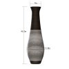 40.2” Tall Standing Designer Floor Vase with Elegant Two-Tone Dark Brown Finish and Natural Woven Texture