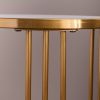 Sintered Stone Round End Table with Gold Stainless Steel Frame and Marble Color Top